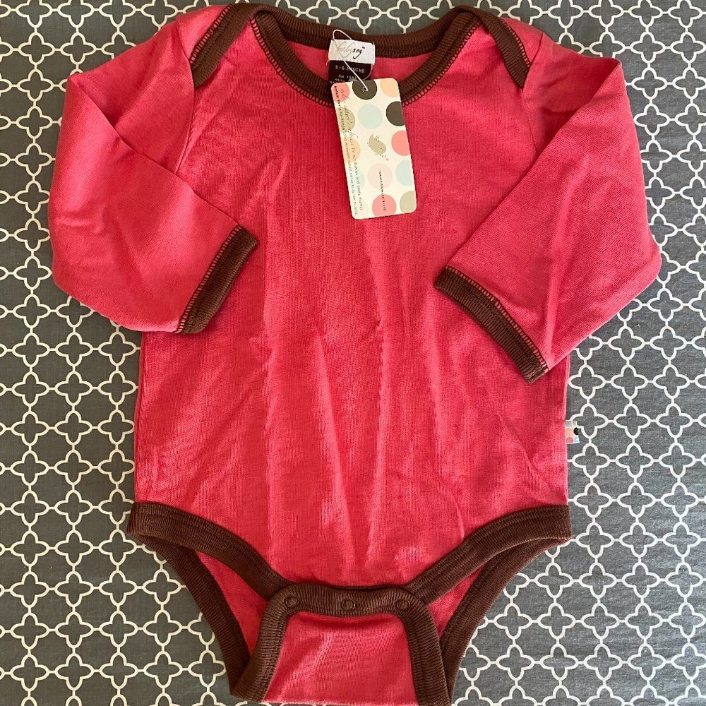 Babysoy Long Sleeve Bodysuit Pink Onesie 3-6 Months NWT NEW